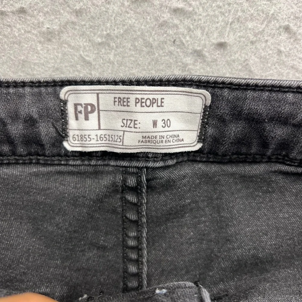 Free People Just Float On Flare Jeans Washed Black High Rise Bell Bottom W30